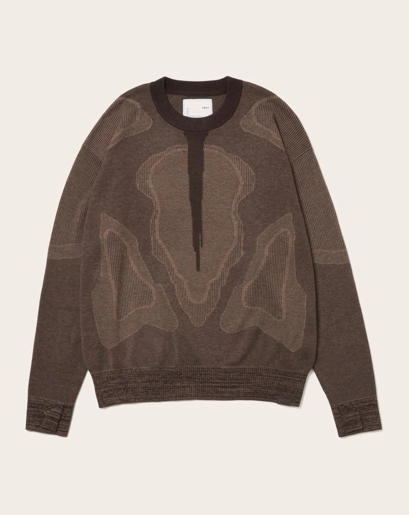 YDOT Pulls, Gilets-Thermal Knit Crewneck Sweater Marron