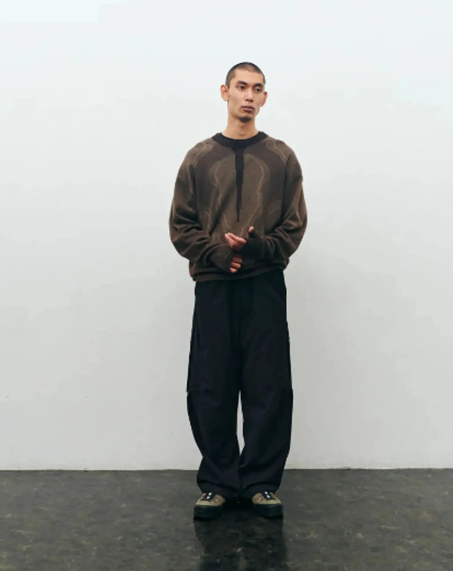 YDOT Pulls, Gilets-Thermal Knit Crewneck Sweater Marron