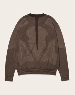 YDOT Pulls, Gilets-Thermal Knit Crewneck Sweater Marron