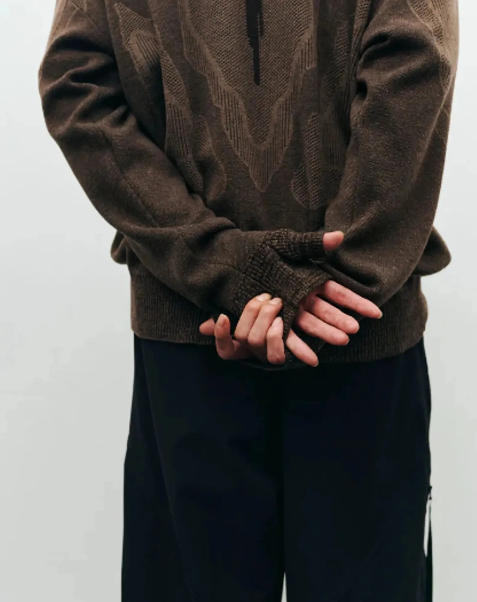 YDOT Pulls, Gilets-Thermal Knit Crewneck Sweater Marron