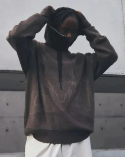 YDOT Pulls, Gilets-Thermal Knit Crewneck Sweater Marron