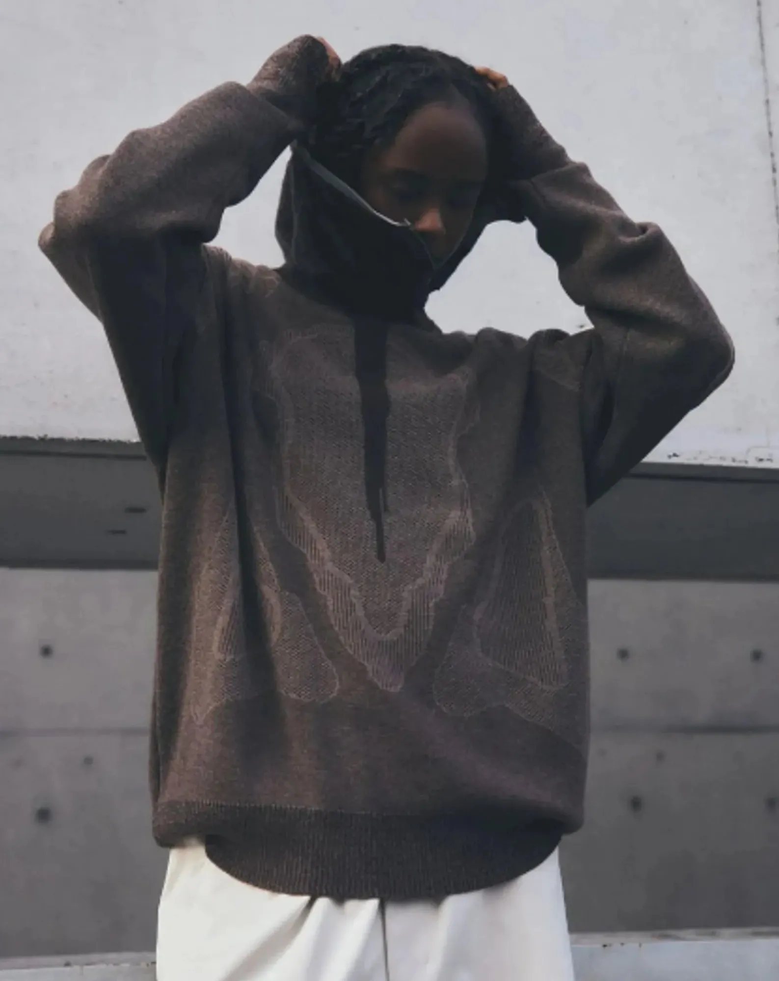 YDOT Pulls, Gilets-Thermal Knit Crewneck Sweater Marron
