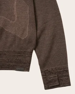 YDOT Pulls, Gilets-Thermal Knit Crewneck Sweater Marron