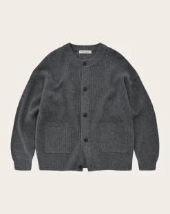 Frizmworks Pulls, Gilets-Thick Wool Cardigan Gris foncé