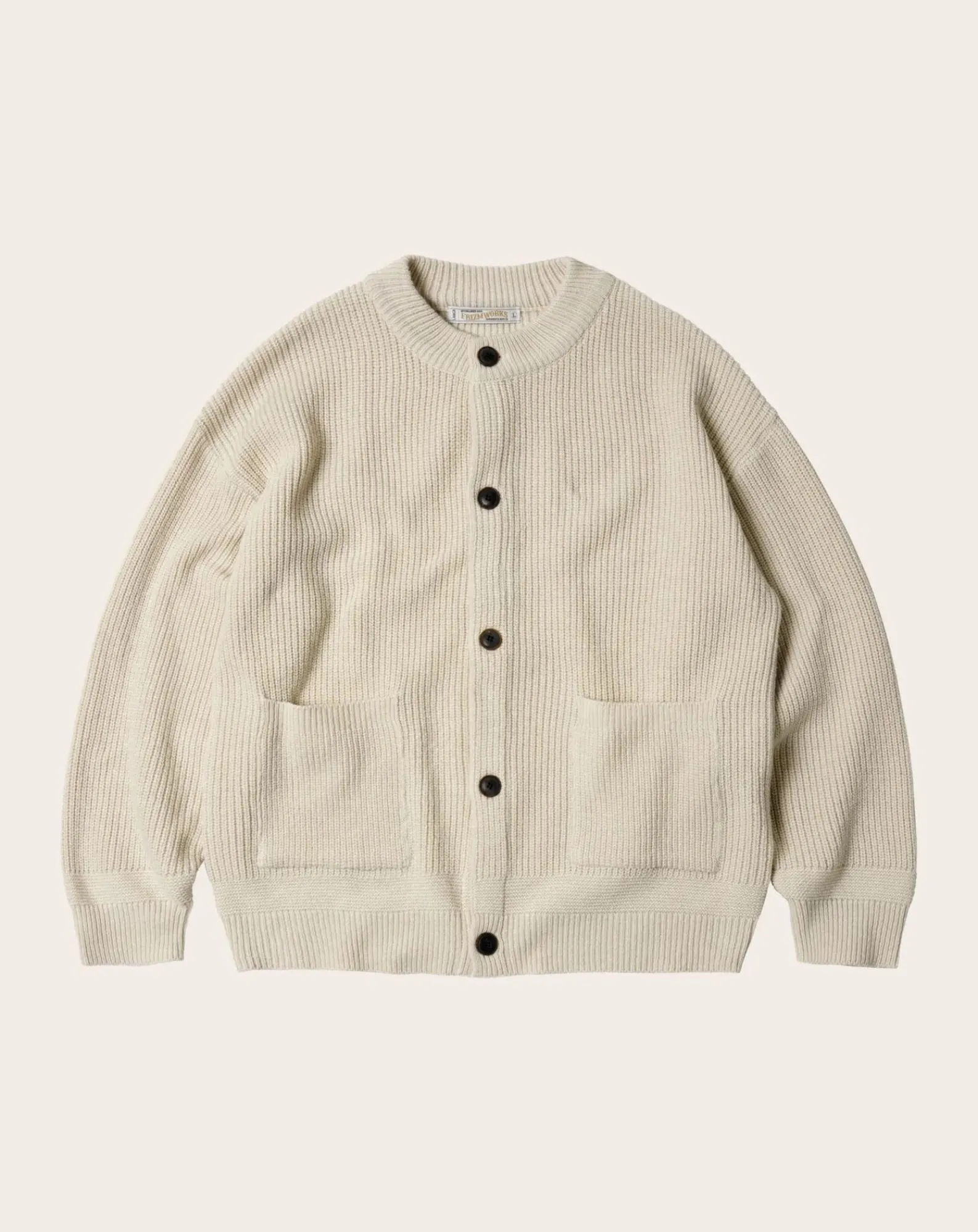 Frizmworks Pulls, Gilets-Thick Wool Cardigan Crème