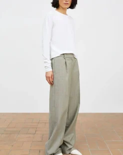 Skall Studio Pantalons, Jeans-Thom Striped Wool Pants Gris clair