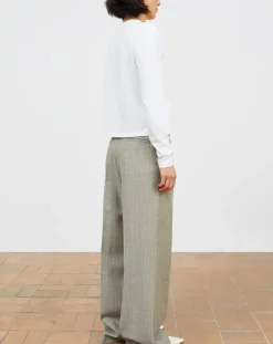 Skall Studio Pantalons, Jeans-Thom Striped Wool Pants Gris clair