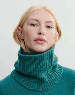 Bompard Echarpes, Foulards-12-thread Cashmere Rib Choker Vert Cèdre