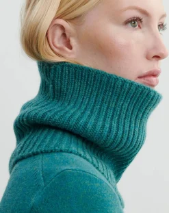 Bompard Echarpes, Foulards-12-thread Cashmere Rib Choker Vert Cèdre