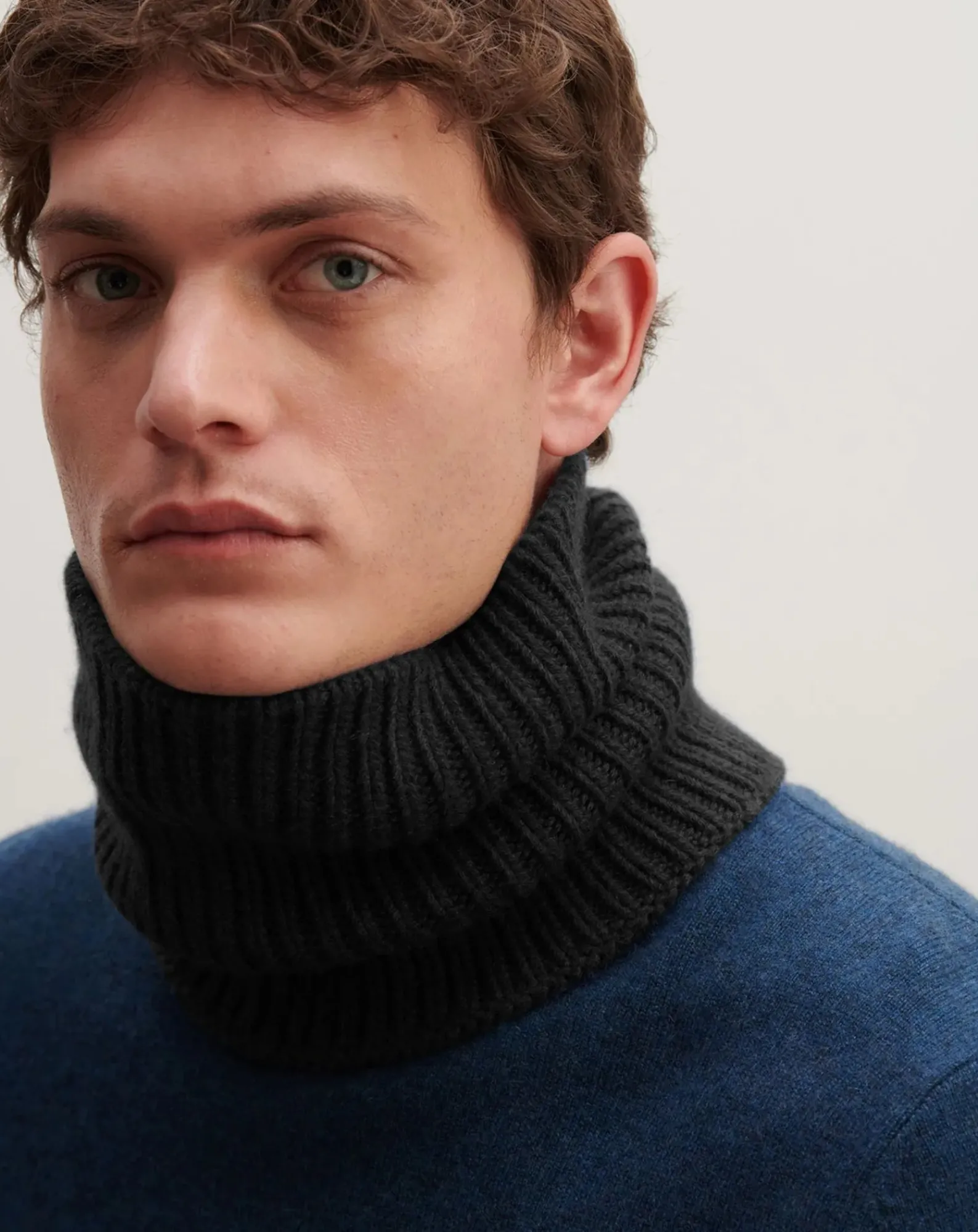 Bompard Echarpes, Foulards-12-thread Cashmere Rib Choker Noir