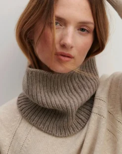 Bompard Echarpes, Foulards-12-thread Cashmere Rib Choker Beige