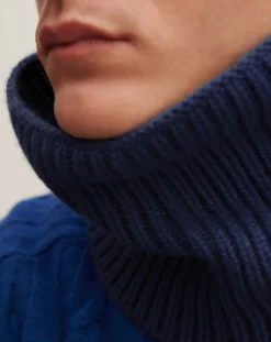 Bompard Echarpes, Foulards-12-thread Cashmere Rib Choker Bleu marine