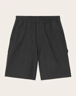 Carhartt WIP Pantalons, Jeans-Toland Striped Seersucker Shorts Noir