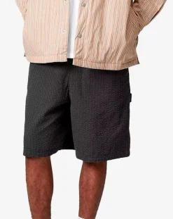 Carhartt WIP Pantalons, Jeans-Toland Striped Seersucker Shorts Noir