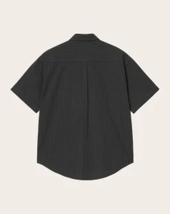 Carhartt WIP Chemises-Toland Striped Seersucker Shirt Noir