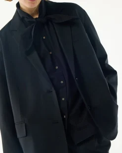 BELLEPIECE Blouses, Chemises-Tom Cotton Poplin Blouse Noir