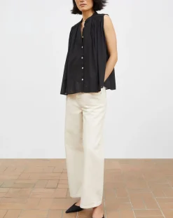 Skall Studio Blouses, Chemises-Top Louise Organic Cotton Noir