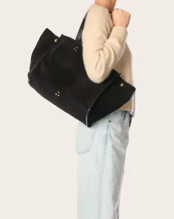 Jérôme Dreyfuss Cabas-Tote bag Léon M Velvet crust Noir