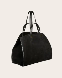 Jérôme Dreyfuss Cabas-Tote bag Léon M Velvet crust Noir