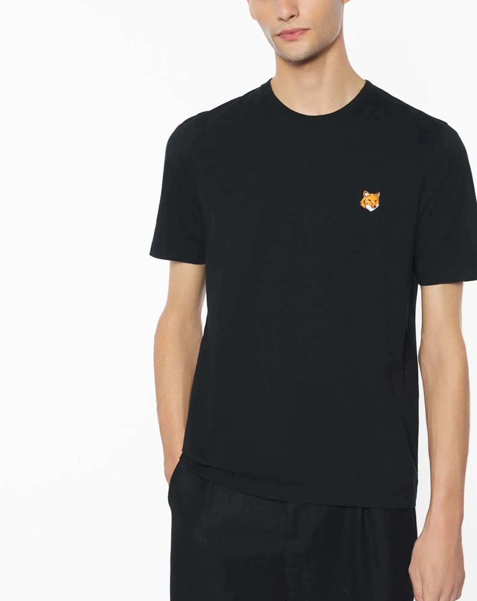 Maison Kitsuné Tee-Shirts, Polos-T-Shirt Fox Head Cotton Noir