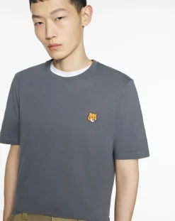 Maison Kitsuné Tee-Shirts, Polos-T-Shirt Fox Head Cotton Gris foncé