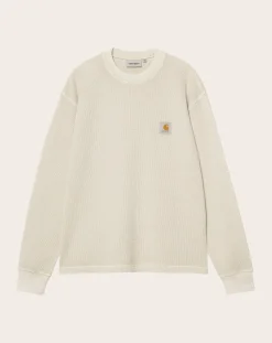 Carhartt WIP Tee-Shirts, Polos-T-Shirt L/S Vista Waffle Blanc cassé