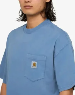 Carhartt WIP Tee-Shirts, Polos-T-Shirt S/S Pocket Bleu Lagune