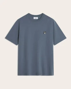 Maison Kitsuné Tee-Shirts, Polos-T-Shirt Tête De Renard Coton Confort Bleu jean