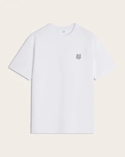 Maison Kitsuné Tee-Shirts, Polos-T-Shirt Tête De Renard Coton Confort Blanc