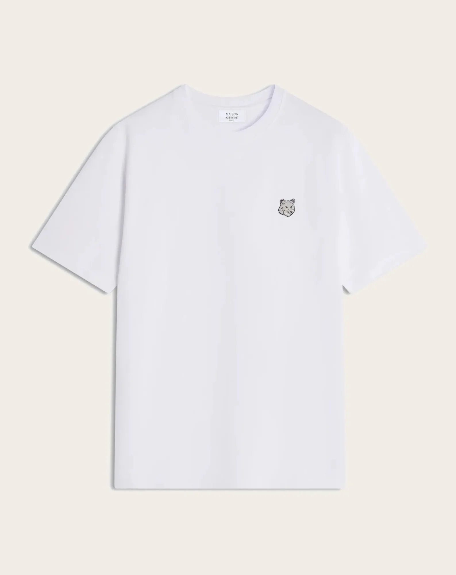 Maison Kitsuné Tee-Shirts, Polos-T-Shirt Tête De Renard Coton Confort Blanc
