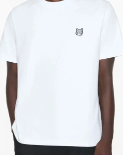 Maison Kitsuné Tee-Shirts, Polos-T-Shirt Tête De Renard Coton Confort Blanc