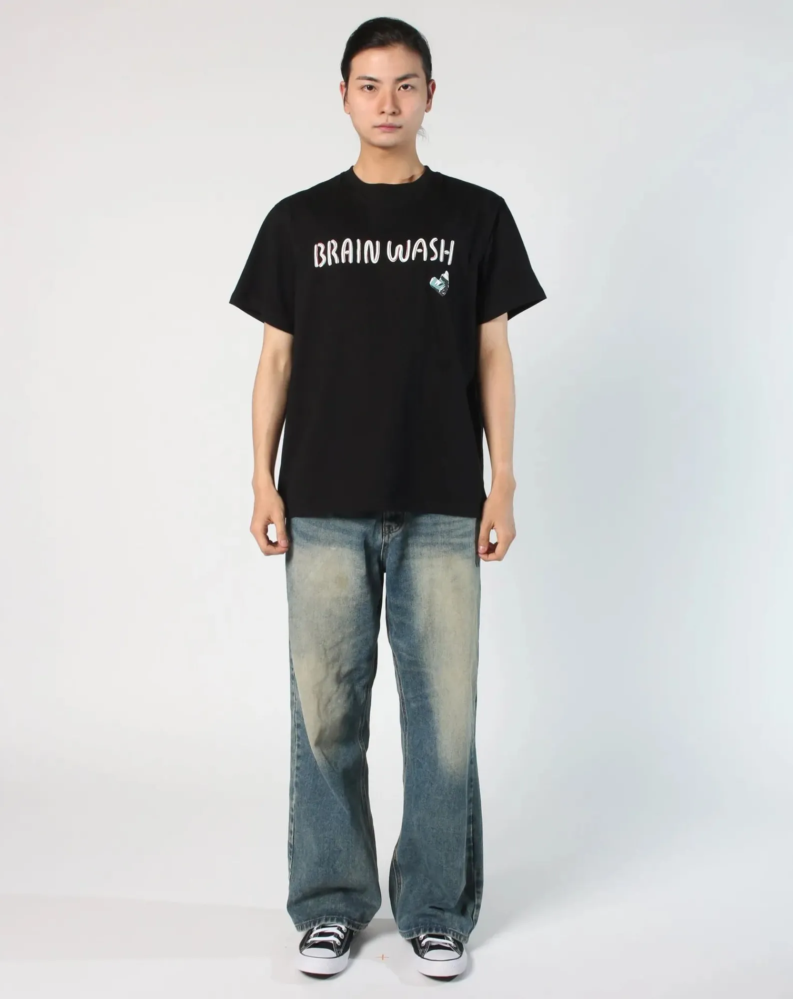 TEE LIBRARY Tee-Shirts, Polos-T-Shirt What Life is-Brain Wash cotton Noir