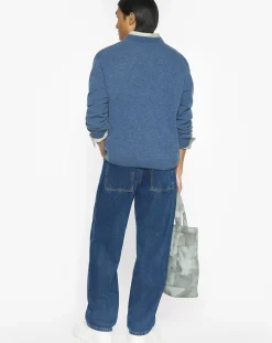 Maison Kitsuné Pulls, Gilets-Tête De Renard Comfort Wool Sweater Bleu jean