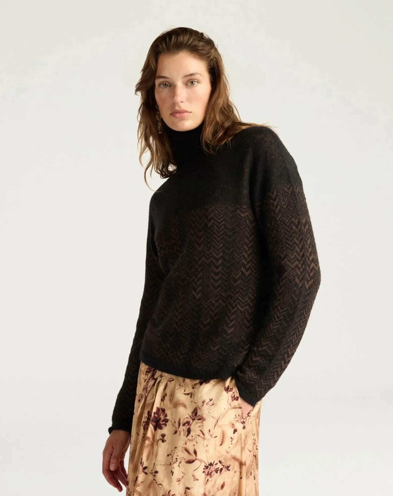 Momoni Pulls, Gilets-Twain Alpaca Sweater Marron