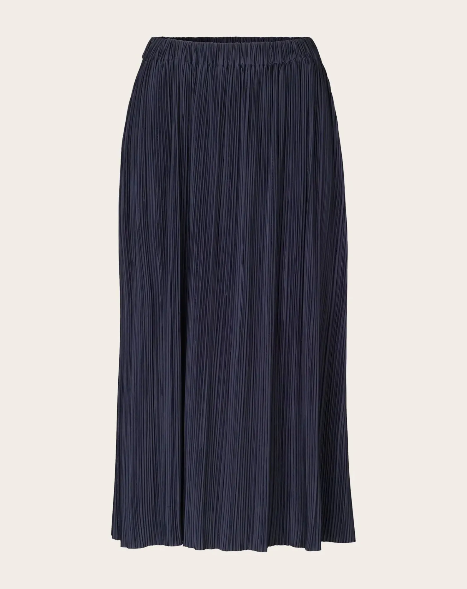 Samsoe Samsoe Robes, Jupes-Uma pleated long skirt in jersey Bleu marine