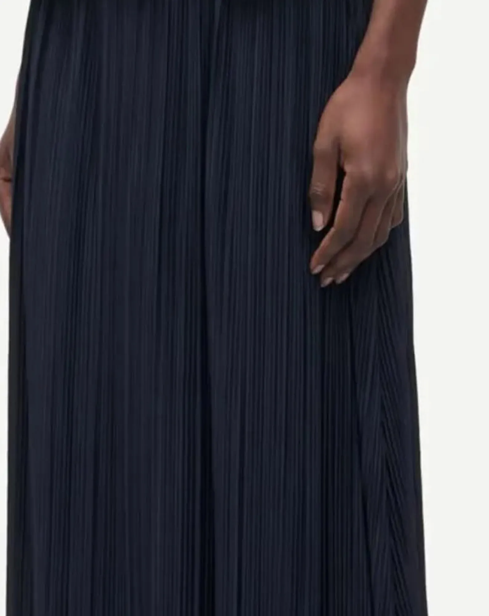 Samsoe Samsoe Robes, Jupes-Uma pleated long skirt in jersey Bleu marine