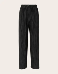 Samsoe Samsoe Pantalons, Jeans-Uma pleated pants in jersey Noir