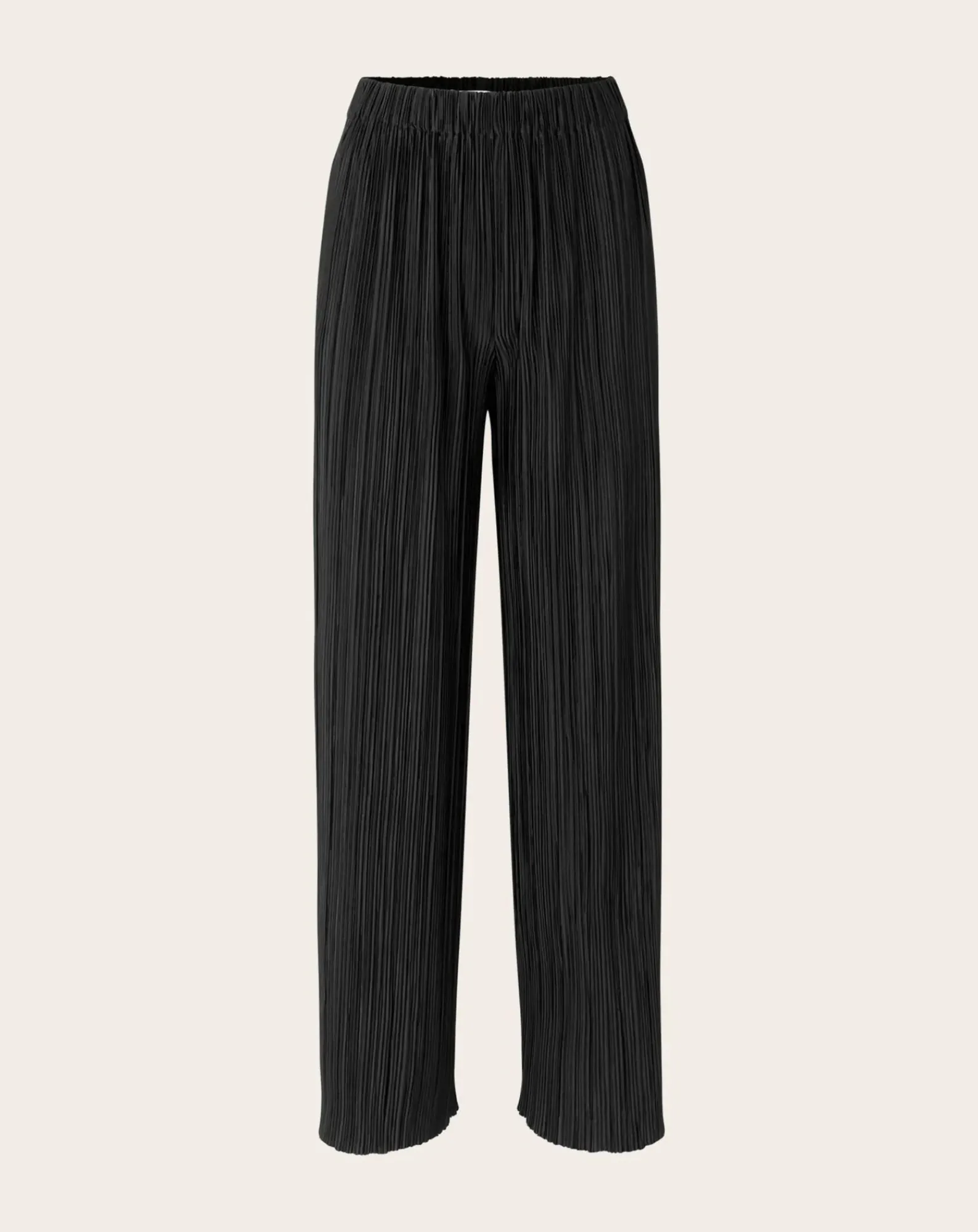 Samsoe Samsoe Pantalons, Jeans-Uma pleated pants in jersey Noir