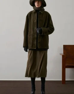 Soeur Vestes, Manteaux-Vincenzo Leather Jacket Kaki foncé