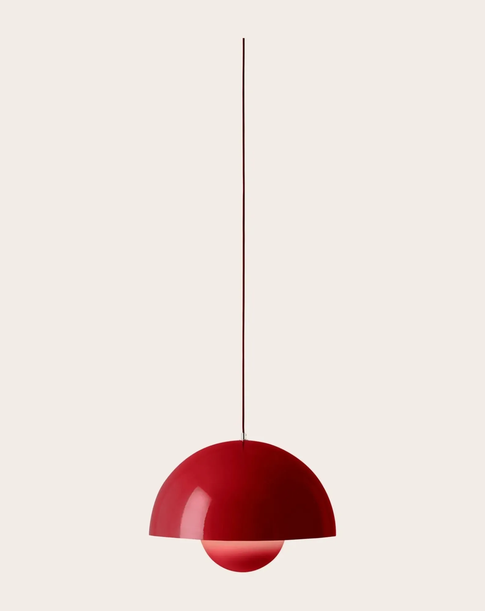 & Tradition Suspensions-VP2 Flowerpot Pendant Light, Verner Panton, 1968 Rouge vermillon
