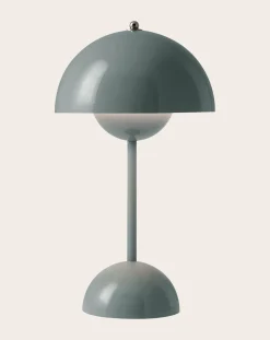 & Tradition Lampes À Poser-VP9 Flowerpot Portable Table Lamp, Vernon Panton Bleu gris