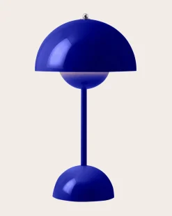 & Tradition Lampes À Poser-VP9 Flowerpot Portable Table Lamp, Vernon Panton Bleu