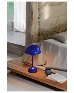 & Tradition Lampes À Poser-VP9 Flowerpot Portable Table Lamp, Vernon Panton Bleu