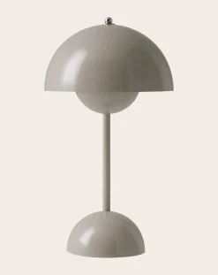 & Tradition Lampes À Poser-VP9 Flowerpot Portable Table Lamp, Vernon Panton Gris