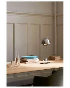 & Tradition Lampes À Poser-VP3 Flowerpot Table Lamp - Verner Panton, 1969 Chromé