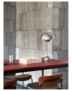 & Tradition Lampes À Poser-VP3 Flowerpot Table Lamp - Verner Panton, 1969 Chromé