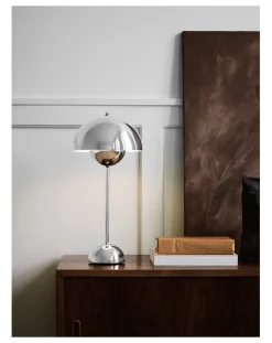 & Tradition Lampes À Poser-VP3 Flowerpot Table Lamp - Verner Panton, 1969 Chromé