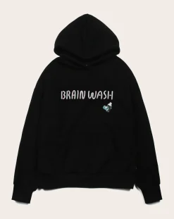 TEE LIBRARY Sweats-What Life is-Brain Wash cotton hoodie Noir