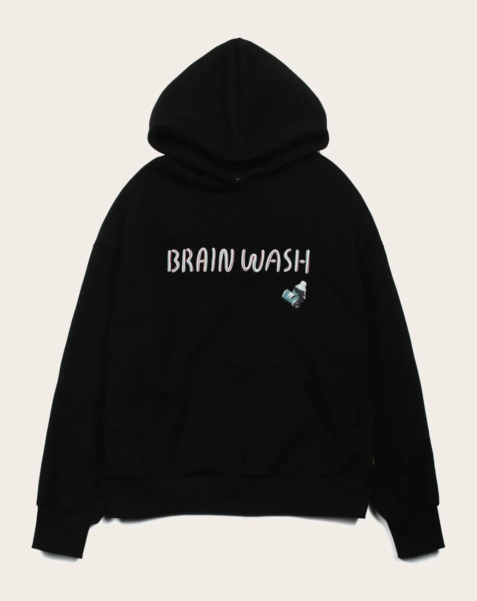 TEE LIBRARY Sweats-What Life is-Brain Wash cotton hoodie Noir