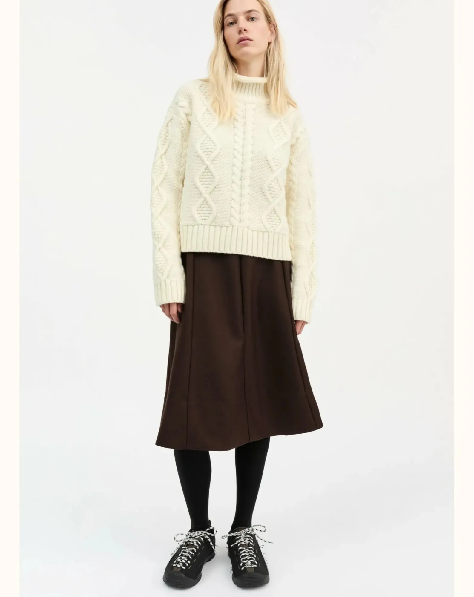 Skall Studio Pulls, Gilets-White Sun Merino Wool Sweater Ecru